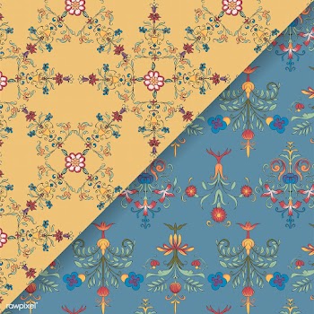 Vintage flourish pattern background set | Free stock vector - 504707
