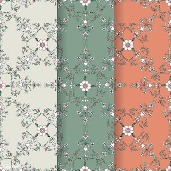Vintage flourish pattern background set | Free stock vector - 504710