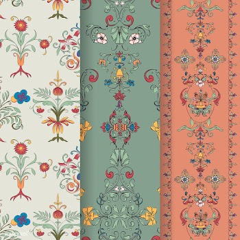Vintage flourish pattern background set | Free stock vector - 504713