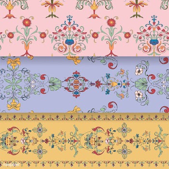 Vintage flourish pattern background set | Free stock vector - 504716