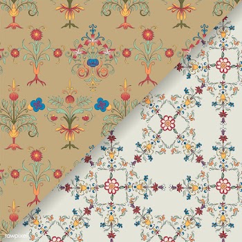 Vintage flourish pattern background set | Free stock vector - 504717