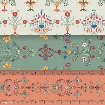 Vintage flourish pattern background set | Free stock vector - 504718