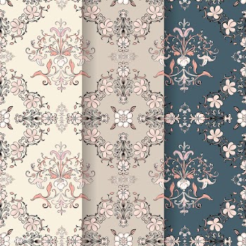 Vintage flourish pattern background set | Free stock vector - 504725