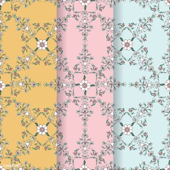 Vintage flourish pattern background set | Free stock vector - 504727