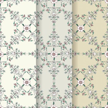 Vintage flourish pattern background set | Free stock vector - 504731