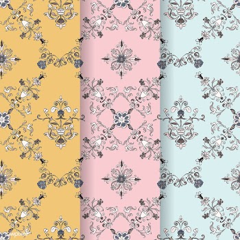 Vintage flourish pattern background set | Free stock vector - 504732
