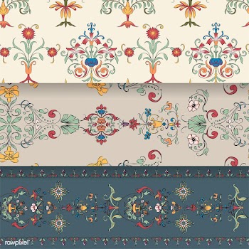 Vintage flourish pattern background set | Free stock vector - 504741