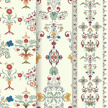 Vintage flourish pattern background set | Free stock vector - 504745