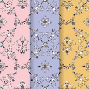Vintage flourish pattern background set | Free stock vector - 504752