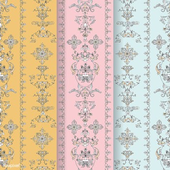 Vintage flourish pattern background set | Free stock vector - 504753