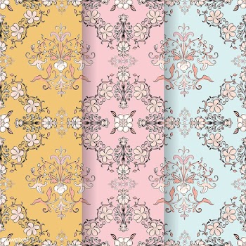 Vintage flourish pattern background set | Free stock vector - 504754