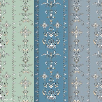 Vintage flourish pattern background set | Free stock vector - 504756