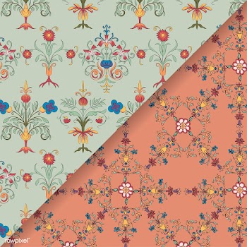 Vintage flourish pattern background set | Free stock vector - 504763