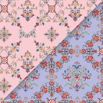 Vintage flourish pattern background set | Free stock vector - 504766