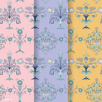Vintage flourish pattern background set | Free stock vector - 504772