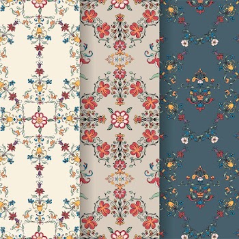 Vintage flourish pattern background set | Free stock vector - 504775