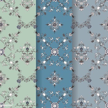 Vintage flourish pattern background set | Free stock vector - 504776