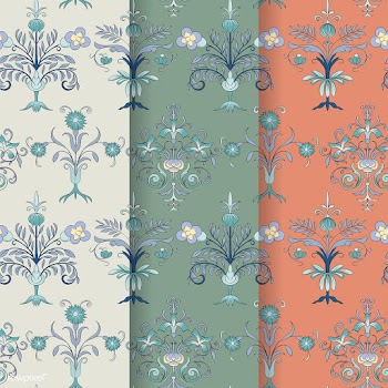 Vintage flourish pattern background set | Free stock vector - 504778