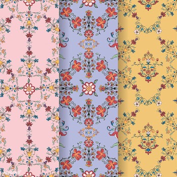 Vintage flourish pattern background set | Free stock vector - 504779