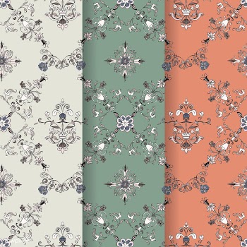 Vintage flourish pattern background set | Free stock vector - 504787