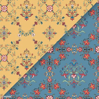 Vintage flourish pattern background set | Free stock vector - 504788