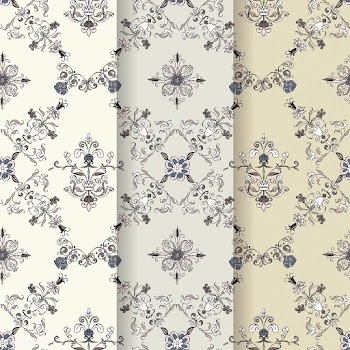Vintage flourish pattern background set | Free stock vector - 504791