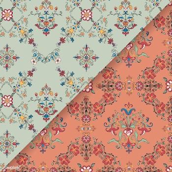 Vintage flourish pattern background set | Free stock vector - 504792