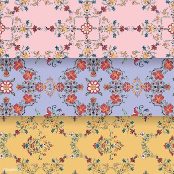 Vintage flourish pattern background set | Free stock vector - 504794