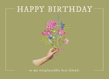 Vintage flower birthday card template, | Free Vector Template - rawpixel