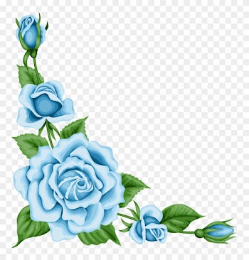 Vintage Flower - Blue Flower Vintage Border