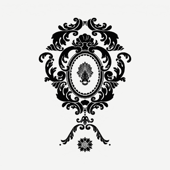 Vintage flower  clipart, black | Free PSD - rawpixel
