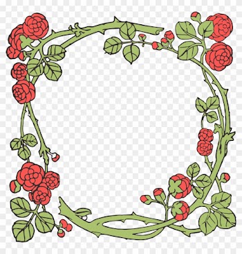 Vintage Flower Clipart Borders Vintage Color - Frame Roses Clip Art Png