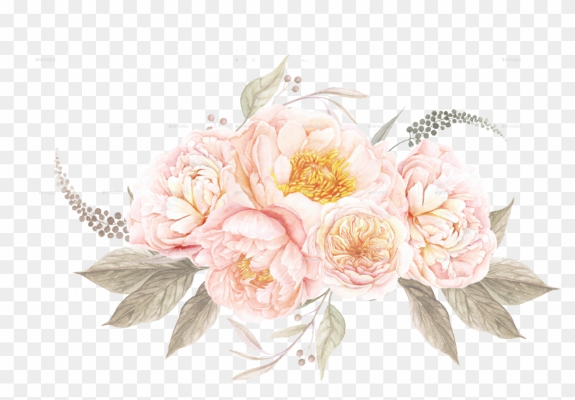 Vintage Flower Clipart Transparent - Vintage Watercolor Flowers Png