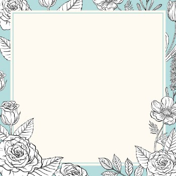 Vintage flower frame background, blue | Free PSD - rawpixel