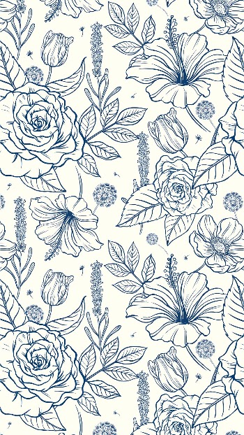 Vintage flower phone wallpaper, blue | Free Vector - rawpixel