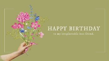 Vintage flower PowerPoint template, birthday | Free PSD Template - rawpixel