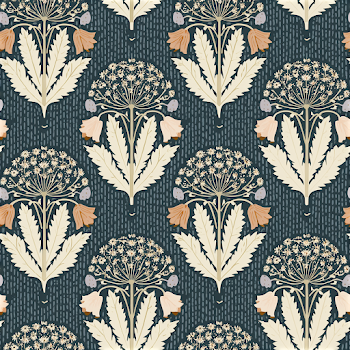 Vintage Folk-Art Floral Wallpaper Pattern
