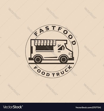 Vintage food truck logo emblem retro vector image