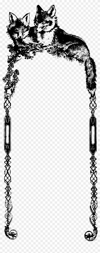 Vintage Fox Animal Free Black White Clipart Images - Fox Frame