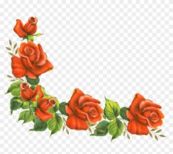 Vintage Frame Clip Art - Rose Corner Border Clipart