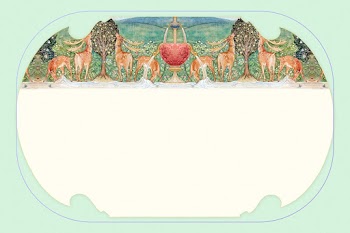 Vintage frame, deer by a fountain, remixed… | Free stock illustration | High Resolution graphic