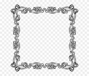 Vintage Frame Design Black - Victorian Border Png