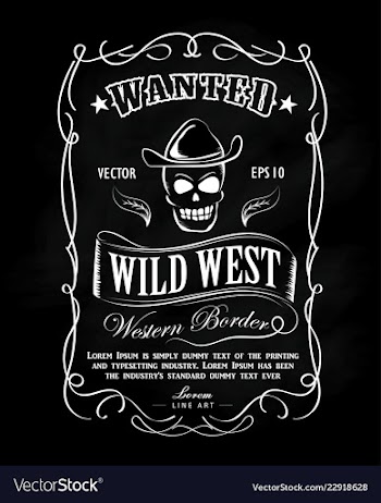  					Vintage frame label blackboard hand drawn western vector image														