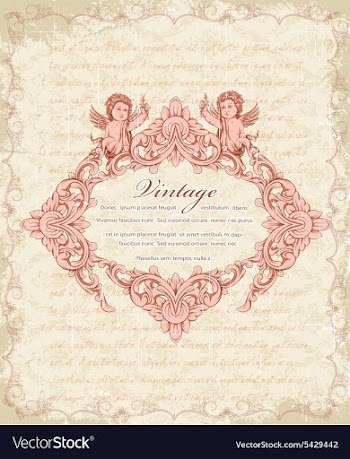 Vintage frame with angels vector image