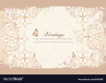 Vintage frame with floral vector image