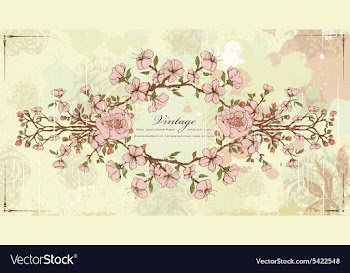 Vintage frame with floral vector image