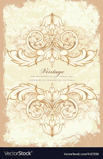 Vintage frame with floral vector image