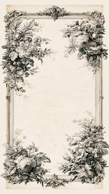 Vintage French Toile de Jouy Botanical Frame