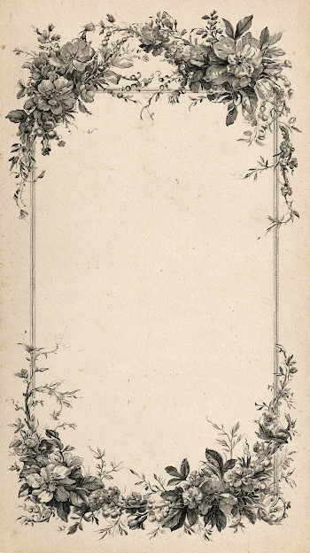 Vintage French Toile de Jouy Botanical Frame