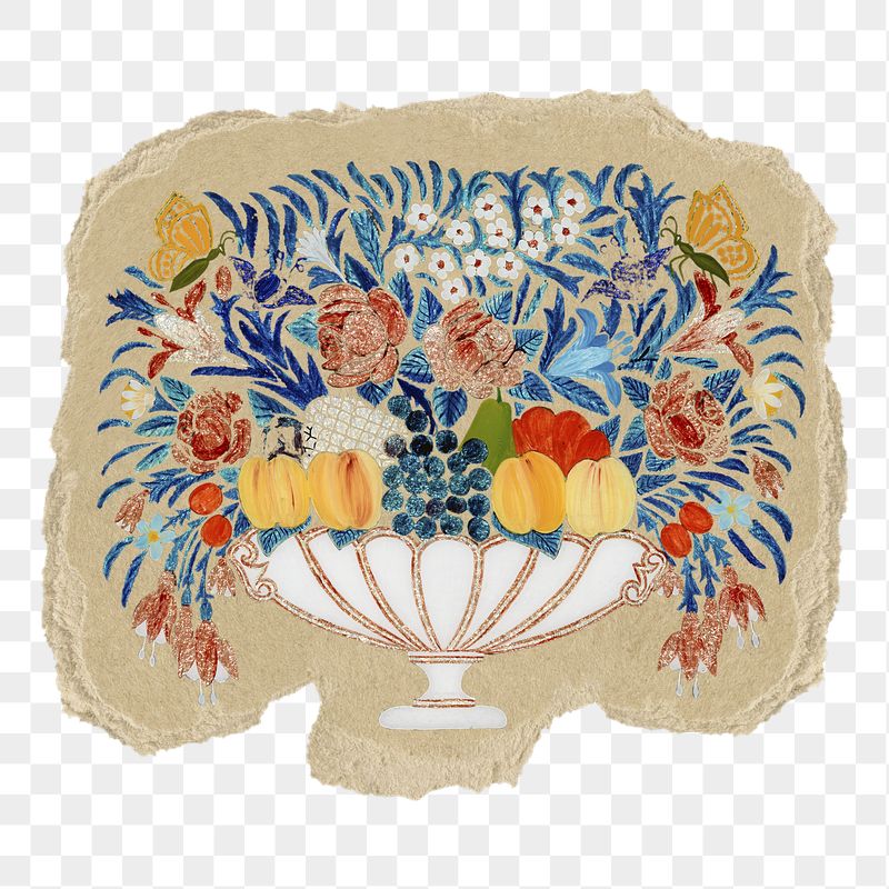 Vintage fruit plate png sticker, | Free PNG Illustration - rawpixel